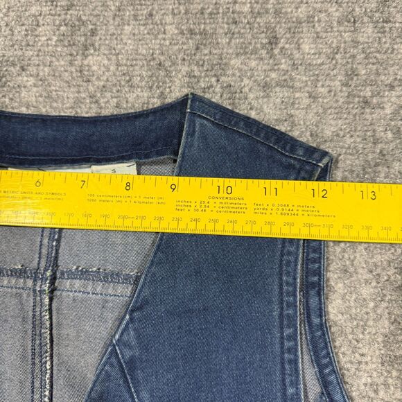 Vtg Relativity Denim Dress Small Midi Button Pockets Vneck Y2K 90s Cottagecore - Picture 6 of 9